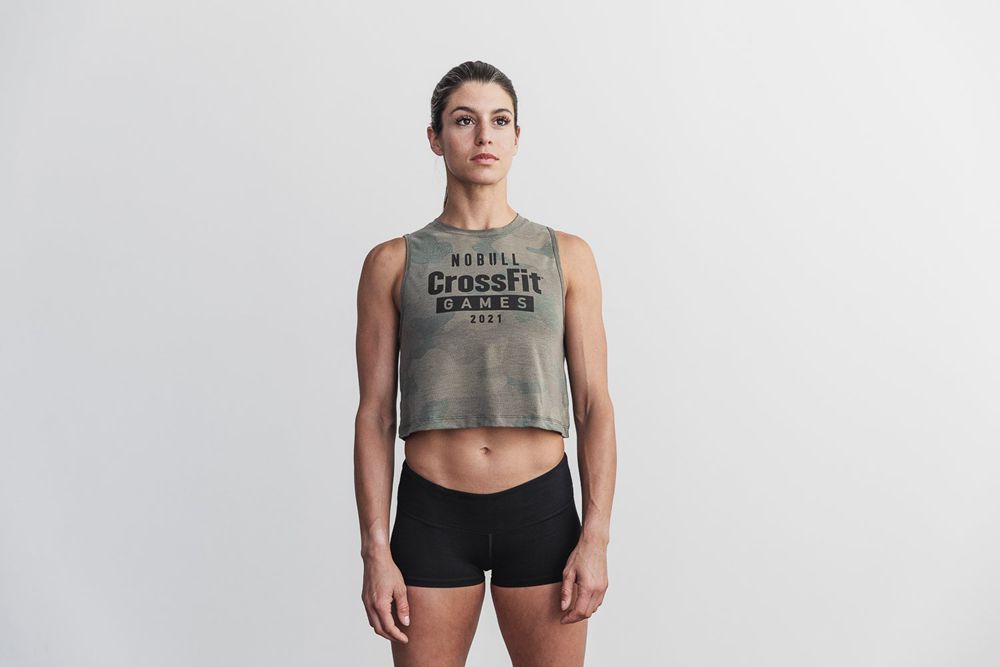 Débardeurs NOBULL Femme Vert Camouflage - NOBULL Crossfit Games® 2021 Muscle,France (5783-YGJEA)